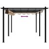 Paviljong med infällbart tak taupe 3x6 m aluminium vidaXL – miniatyr 7