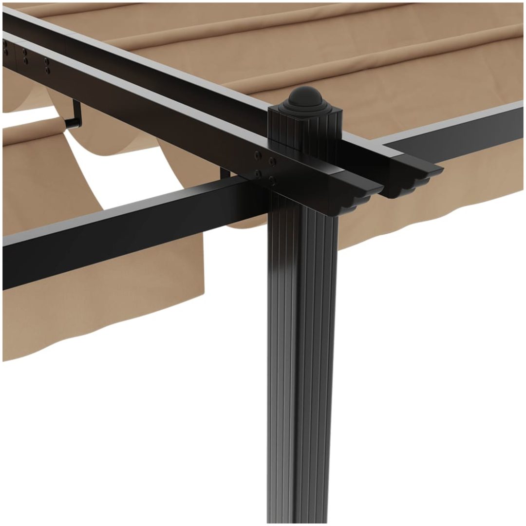 Paviljong med infällbart tak taupe 3x6 m aluminium vidaXL – bild 8
