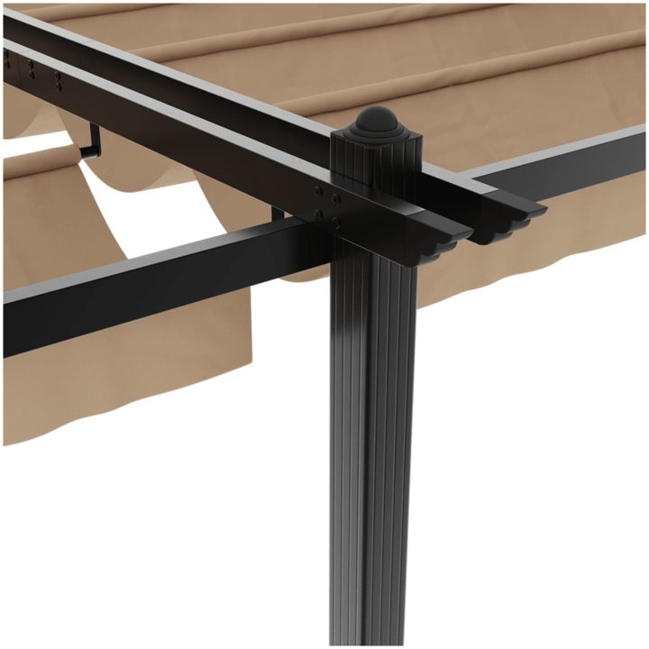 Paviljong med infällbart tak taupe 3x6 m aluminium vidaXL – bild 8