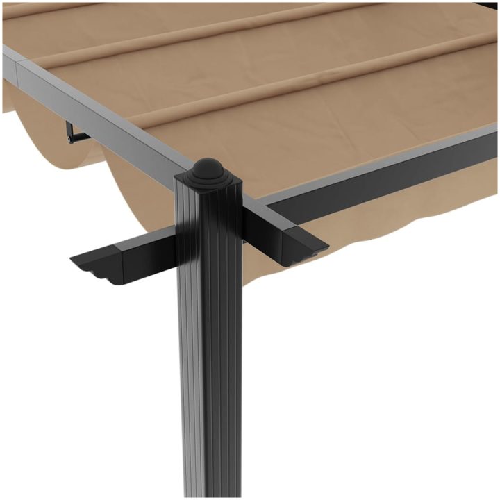 Paviljong med infällbart tak taupe 3x6 m aluminium vidaXL – bild 9