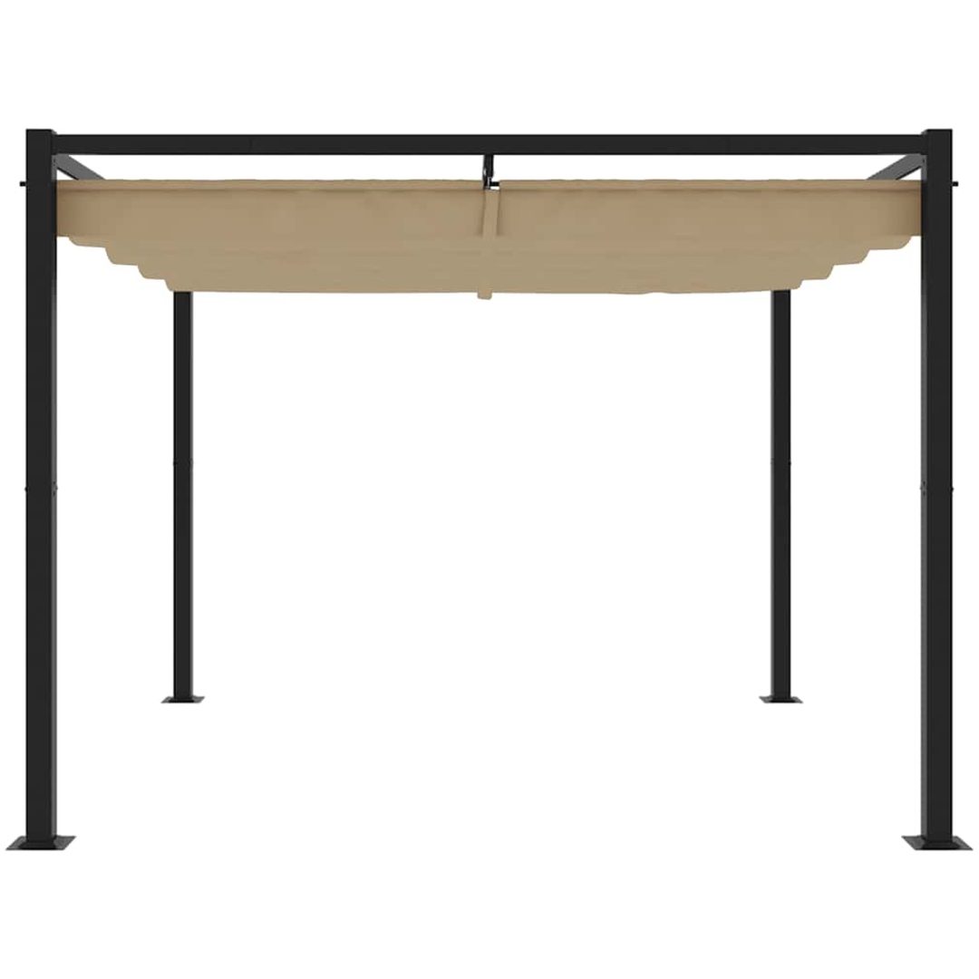 Paviljong med infällbart tak taupe stål vidaXL 3 x 3 m – bild 3