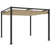 Paviljong med infällbart tak taupe stål vidaXL 3 x 3 m – miniatyr 5