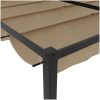 Paviljong med infällbart tak taupe stål vidaXL 3 x 3 m – miniatyr 7