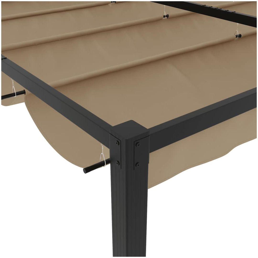 Paviljong med infällbart tak taupe stål vidaXL 3 x 3 m – bild 7