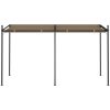 Paviljong med infällbart tak taupe vidaXL 400 x 300 x 233 cm – miniatyr 2