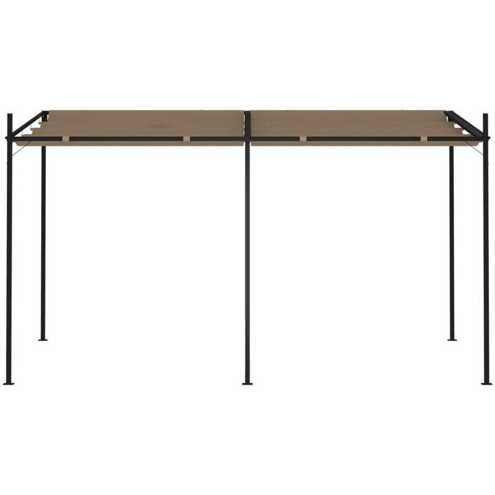 Paviljong med infällbart tak taupe vidaXL 400 x 300 x 233 cm – bild 2