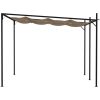 Paviljong med infällbart tak taupe vidaXL 400 x 300 x 233 cm – miniatyr 3