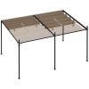 Paviljong med infällbart tak taupe vidaXL 400 x 300 x 233 cm – miniatyr 4