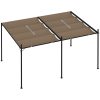 Paviljong med infällbart tak taupe vidaXL 400 x 300 x 233 cm – miniatyr 5