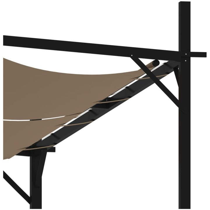 Paviljong med infällbart tak taupe vidaXL 400 x 300 x 233 cm – bild 6
