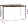 Paviljong med infällbart tak taupe vidaXL 400 x 300 x 233 cm – miniatyr 7