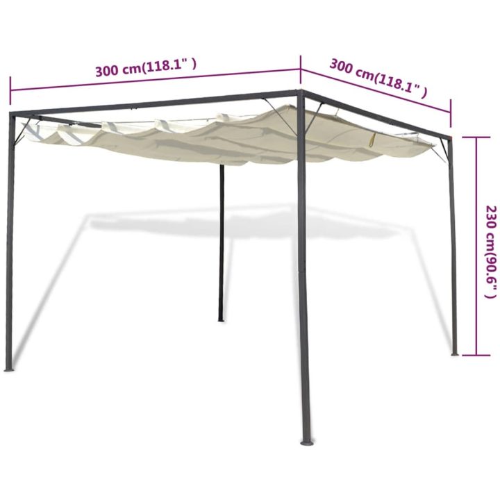 Paviljong med justerbart soltak vidaXL – bild 7