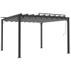 Paviljong med lamelltak antracit tyg och aluminium vidaXL 3 x 3 m – miniatyr 2