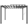 Paviljong med lamelltak antracit tyg och aluminium vidaXL 3 x 3 m – miniatyr 3