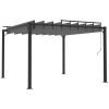 Paviljong med lamelltak antracit tyg och aluminium vidaXL 3 x 3 m – miniatyr 5