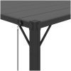 Paviljong med lamelltak antracit tyg och aluminium vidaXL 3 x 3 m – miniatyr 7