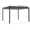 Paviljong med lamelltak antracit tyg och aluminium vidaXL 3 x 3 m – miniatyr 8