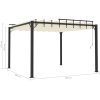 Paviljong med lamelltak gräddvit tyg och aluminium vidaXL 3 x 3 m – miniatyr 8