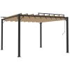 Paviljong med lamelltak taupe tyg och aluminium vidaXL 3 x 3 m – miniatyr 2