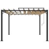 Paviljong med lamelltak taupe tyg och aluminium vidaXL 3 x 3 m – miniatyr 3