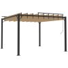 Paviljong med lamelltak taupe tyg och aluminium vidaXL 3 x 3 m – miniatyr 5