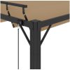 Paviljong med lamelltak taupe tyg och aluminium vidaXL 3 x 3 m – miniatyr 6