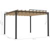 Paviljong med lamelltak taupe tyg och aluminium vidaXL 3 x 3 m – miniatyr 8