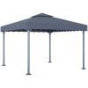 Paviljong med ljusslinga LED 300x300 cm antracit aluminium vidaXL – miniatyr 3
