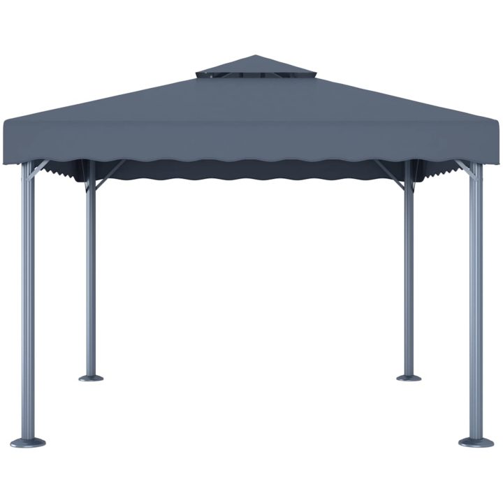 Paviljong med ljusslinga LED 300x300 cm antracit aluminium vidaXL – bild 4