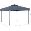 Paviljong med ljusslinga LED 300x300 cm antracit aluminium vidaXL – miniatyr 8