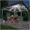 Paviljong med ljusslinga LED 300x300 cm antracit aluminium vidaXL – miniatyr 1