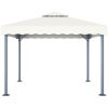 Paviljong med ljusslinga LED 300x300 cm gräddvit aluminium vidaXL – miniatyr 4