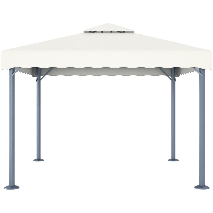 Paviljong med ljusslinga LED 300x300 cm gräddvit aluminium vidaXL – bild 4