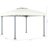 Paviljong med ljusslinga LED 300x300 cm gräddvit aluminium vidaXL – miniatyr 8