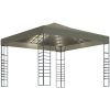 Paviljong med ljusslinga LED 3x3 m taupe vidaXL – miniatyr 2