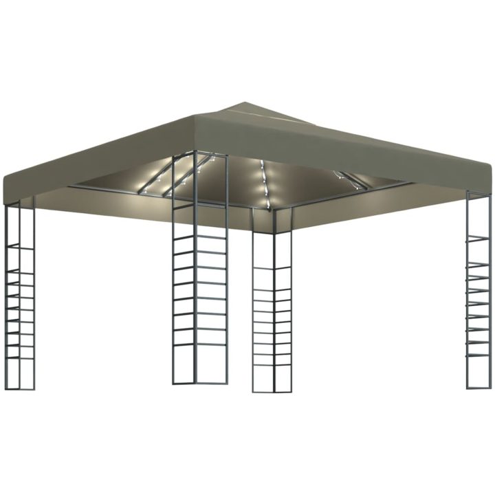 Paviljong med ljusslinga LED 3x3 m taupe vidaXL – bild 2