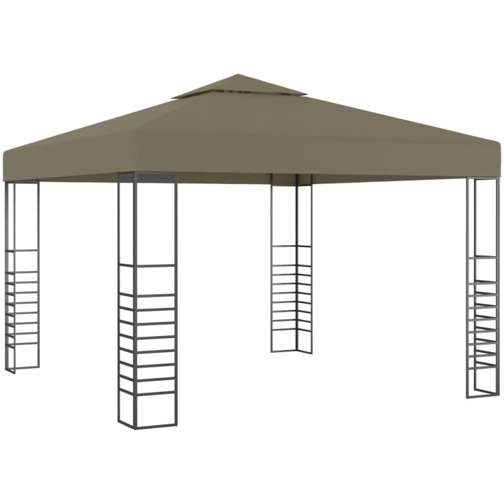 Paviljong med ljusslinga LED 3x3 m taupe vidaXL – bild 3