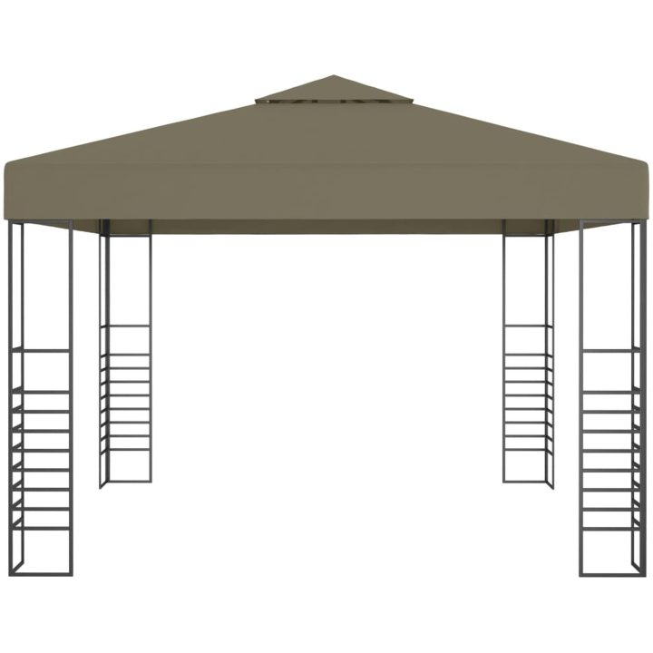 Paviljong med ljusslinga LED 3x3 m taupe vidaXL – bild 4