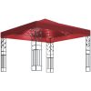 Paviljong med ljusslinga LED 3x3 m vinröd vidaXL – miniatyr 2