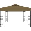 Paviljong med ljusslinga LED 3x4 m taupe vidaXL – miniatyr 5