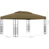 Paviljong med ljusslinga LED 3x4 m taupe vidaXL – miniatyr 10