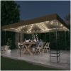 Paviljong med ljusslinga LED 3x4 m taupe vidaXL – miniatyr 1