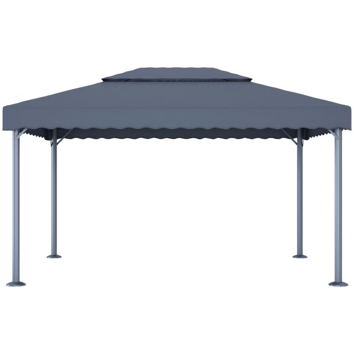 Paviljong med ljusslinga LED 400x300 cm antracit aluminium vidaXL – bild 5