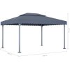 Paviljong med ljusslinga LED 400x300 cm antracit aluminium vidaXL – miniatyr 9