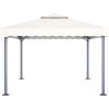 Paviljong med ljusslinga LED 400x300 cm gräddvit aluminium vidaXL – miniatyr 4