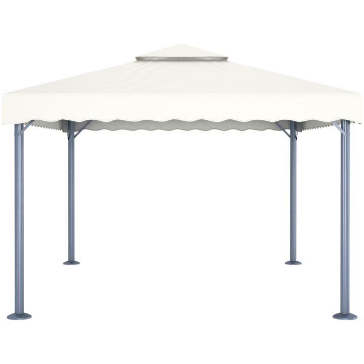 Paviljong med ljusslinga LED 400x300 cm gräddvit aluminium vidaXL – bild 4