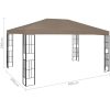 Paviljong med ljusslinga LED 4x3 m taupe vidaXL 3 x 4 m – miniatyr 11