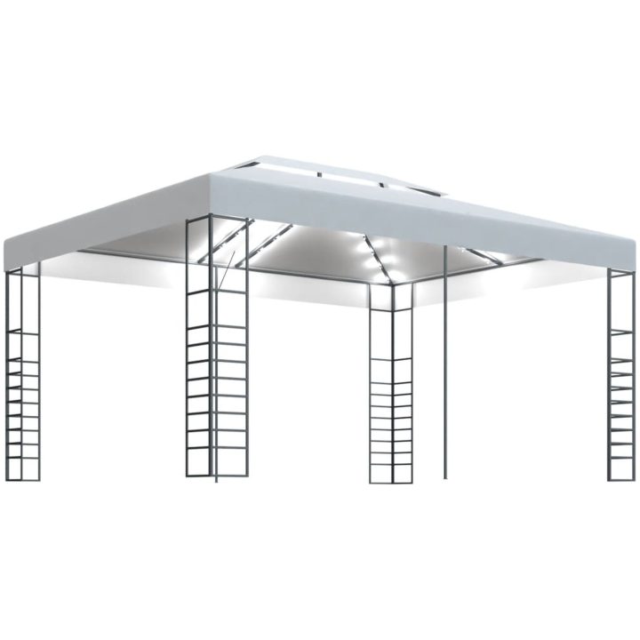 Paviljong med ljusslinga LED 4x3x2,7 m vit vidaXL – bild 2