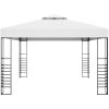 Paviljong med ljusslinga LED 4x3x2,7 m vit vidaXL – miniatyr 5