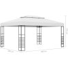 Paviljong med ljusslinga LED 4x3x2,7 m vit vidaXL – miniatyr 10
